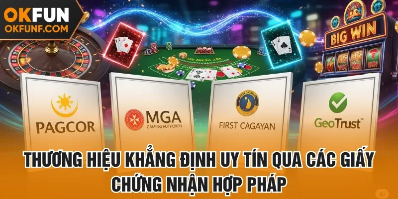 Thương hiệu khẳng định uy tín qua các giấy chứng nhận hợp pháp